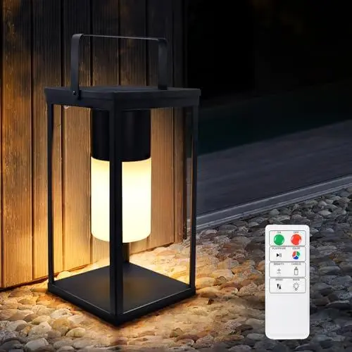 Produktbild: RWWR Solar Tischlampe Outdoor LED 2-in-1 Aufladung Tischlampe Kabellos Tischlampe Akku 8 Farben Dimmbar IP44 für Camping Garten Balkon Terrasse (D)