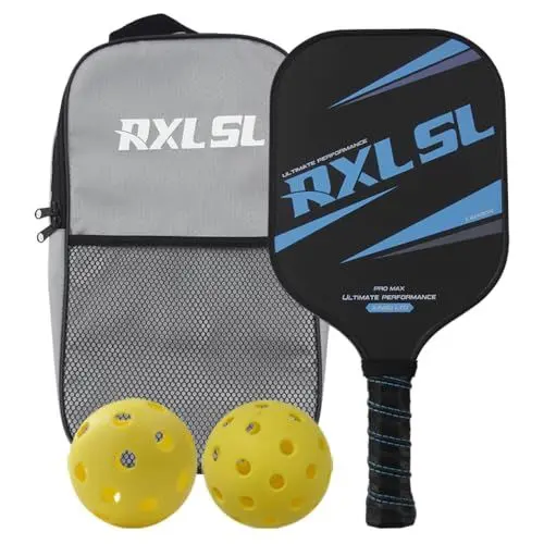Produktbild: RXL SL Carbon Fiber Pickleball Paddel für hochrangige Spieler,Polypropylen-Wabenkern Pickleball schläger,Dicke des Paddels 16mmge Frostet Oberfläche Blau