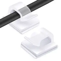 Produktbild: RYCHUI 60 Stück Kabelhalter, Outdoor Kabel Clips Kabelführung Organizer Kabelclips Selbstklebend Kabelklemmen Kabelmanagement Haken Draht Halter für Kabelbefestigung Lichterkette - Transparent