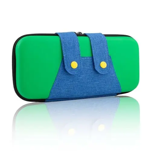 Produktbild: RYHX Tasche Kompatibel mit Nintendo Switch und Switch OLED,Niedliche Nintendo Switch Tragetasche,Switch Hülle Case mit Aufbewahrung für 10 Switch Spiele,Konsole und Zubehör,Grüner