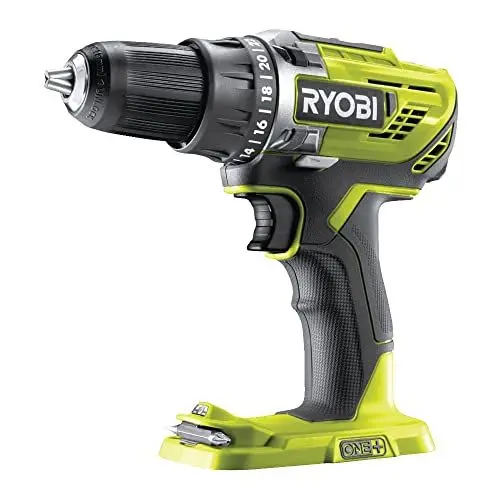 Produktbild: RYOBI 18V ONE+ Akku-Bohrschrauber R18DD3-0 (50Nm Drehmoment, 2-Gang, 13mm Schnellspannbohrfutter, LED-Beleuchtung, ohne Akku und Ladegerät)