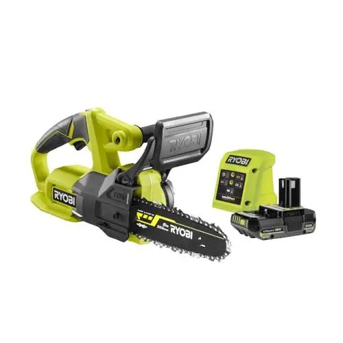 Produktbild: RYOBI 18 V ONE+ Akku-Kettensäge RY18CS20A-125 (Schwertlänge 20 cm, inkl. 1 x 2,5Ah Akku und Ladegerät im Karton)