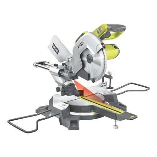Produktbild: RYOBI 2200 W Kapp- und Gehrungssäge EMS305RG mit Zugfunktion, 305 mm HM-Sägeblatt, 110 x 300 mm Schnitt, LED-Beleuchtung, Absauganschluss