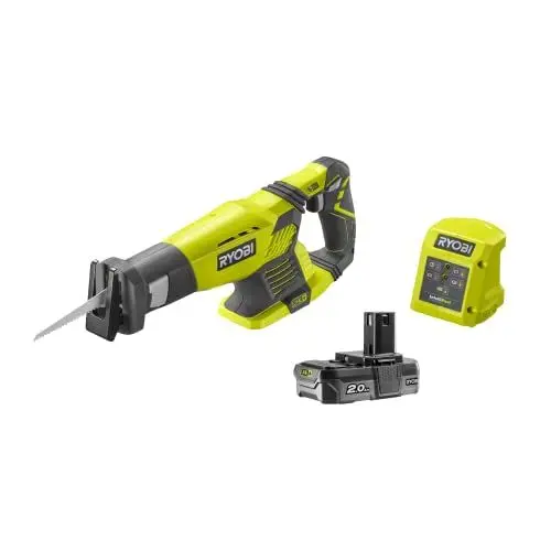 Produktbild: Ryobi - Akku Säbelsäge 18 V ONE+ Ladesystem, 2 Ah Akku und Sägeblatt Komplettset Universalsäge - RRS1801-L20G