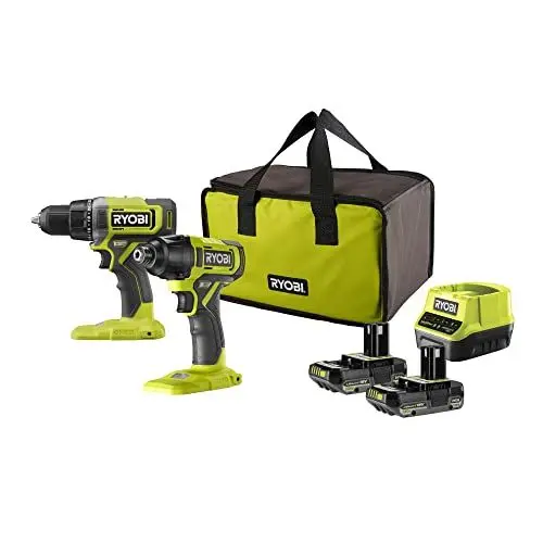 Produktbild: Ryobi - Duo 18 V One+ Bohrmaschine + Schlagschrauber, inkl. 2 Akkus 2 Ah und Ladegerät, in Transporttasche – RCK182G-220S