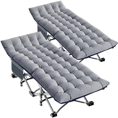 Produktbild: Ryuhic 2er Feldbett Klappbar mit Matratze, Campingbett Breite 68cm Tragfähigkeit 400kg, Klappbett/Gästebett Mit Aufbewahrungsbeutel, Relax Liege/Geeignet für Strandgärten, Camping, und Entspannung