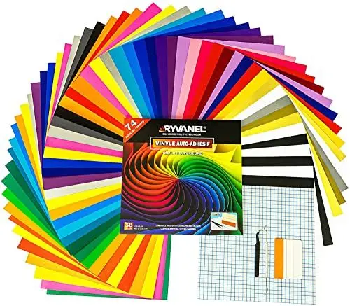 Produktbild: RYVANEL® Premium-Packung selbstklebenden Vinylfolien+ Transferband-Folien+ komplettes Werkzeugset zur Unkrautvernichtung - Ideal für all Ihre Heimwerkerprojekte zu Hause (Multicolor 74)