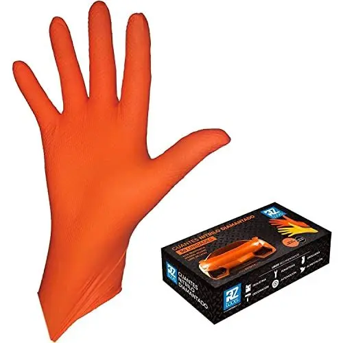 Produktbild: RZ TOOLS - Nitrilhandschuhe Diamanttextur Rutschfest, Latexfreie, Einweg Schutzhandschuhe Widerstandsfähig und Langlebig, Beidhändige Handschuhe - 50 Handschuhe – (Medium Größe M)