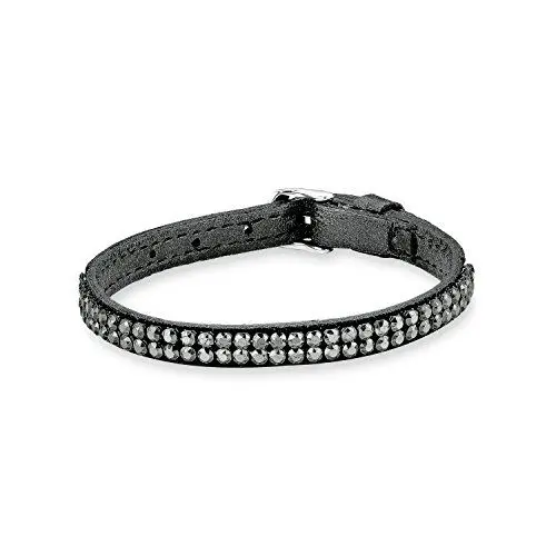 Produktbild: s. Oliver Damen-Armband Lederarmband Swarovski Elements Edelstahl Kristall grau Rundschliff 21 cm - 544740