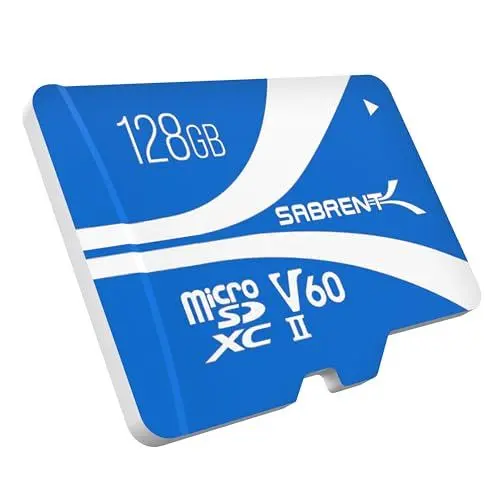 Produktbild: SABRENT Micro SD Karte 128GB V60 Rocket, microSDXC SD Speicherkarte, 8K Video, A1, UHS-II-kompatibel (SD-MT60-128GB)