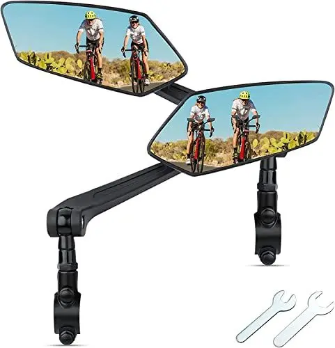 Produktbild: SachsenRAD 2 Stück Fahrradspiegel Rückspiegel, HD 360° Verstellbar Fahrrad Spiegel Rückspiegel, Fahrrad rückspiegel klappbar für Fahrrad Mountainbike Rennrad E-Bike