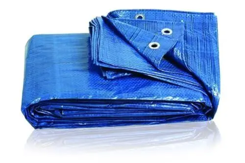 Produktbild: Sackmeister Blau Abdeckplane Gewebeplane 4x5m 110g/m² | Schutzplane | UV-beständig, Zweiseitig laminiert | Bootsplane Holzplane Plane mit Ösen für Poll Gartenmöbel Auto wasserdicht reißfest wasserfest