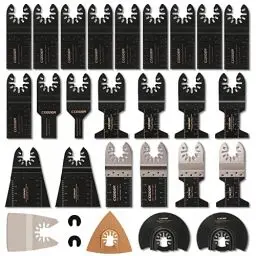 Produktbild: Sägeblätter Kit, CGBOOM 28 tlg Multitool Zubehör Oszillierendes Sägeblatt set Mix Klingen Multifunktionswerkzeug Oszillierwerkzeug Zubehör für Fein Multimaster, Einhell, Milwaukee, Dewalt, Makita