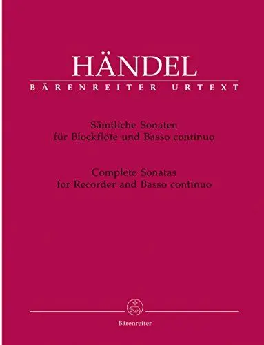 Produktbild: Sämtliche Sonaten für Blockflöte und Basso continuo. Partitur, Stimmensatz, Urtextausgabe, Sammelband. BÄRENREITER URTEXT