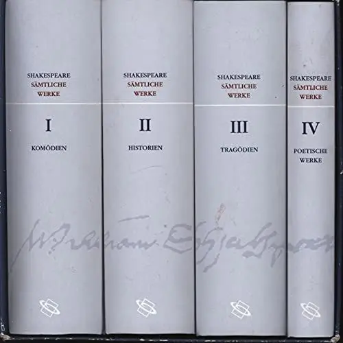 Produktbild: Sämtliche Werke: 1: Komödien - 2: Historien - 3: Tragödien - 4: Poetische Werke: 4 Bde.