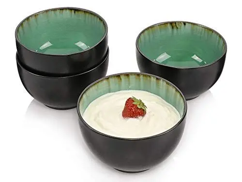 Produktbild: Sänger | Dessertschalen Set Palm Beach, 4-teiliges Dessert Schalen Set aus Steingut, Teller Set 450 ml | PREMIUM COLLECTION