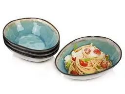 Produktbild: Sänger | Pastaschalen Capri aus Steingut, 4-teiliges Pasta Teller Set, Bowl Schüssel, Modernes und Einzigartiges Design | PREMIUM COLLECTION