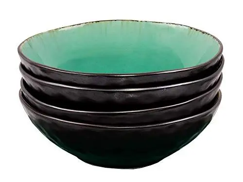 Produktbild: Sänger | Schalen Set Palm Beach, 4-teiliges Schalenset aus Steingut für 4 Personen, Füllmenge: 550ml, Teller Tief, Einzigartiges Design | PREMIUM COLLECTION