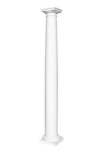 Produktbild: Säule | rund | glatt | vorgrundierte Oberfläche | stoßfest | Klassisch | Barock | Dekosäule | Stuck | weiß | PU | N3015F Set | 152 mm