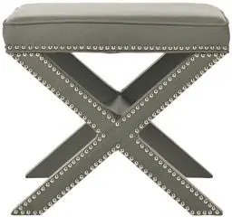 Produktbild: SAFAVIEH Upholstered Ottoman, in Granite, 55 X 55 X 50