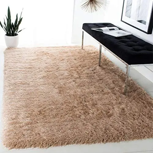 Produktbild: SAFAVIEH Zottelig Teppich für Wohnzimmer, Esszimmer, Schlafzimmer - Venice Shag Collection, Hoher Flor, Sekt, 183 X 274 cm, Champagner