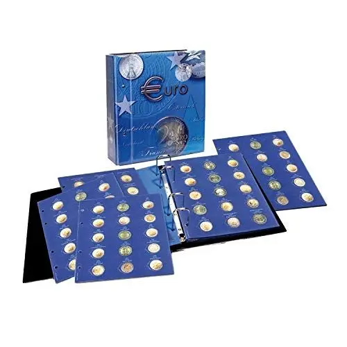 Produktbild: 2 Euro Münzen 2004-2012 in Kapseln TOPset: Sammelalbum aller EU Länder- Münzsammelalbum für Ihre Coin Collection - inkl. 10 Münzblätter