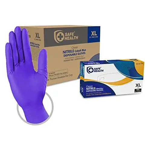 Produktbild: Safe Health Nitril Einweghandschuhe Größe XL Kobaltblau, 900 stück, Pulverfrei Latexfrei, Lebensmittellabor Hausmeister Malerei Mechanische Endbearbeitung Gesetze Vollstreckung, 3 Mil