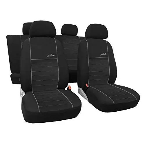 Produktbild: Saferide | Maß Autositzbezüge Grau Set Komplettset 5-Sitze Sitzbezüge Sitzbezug Schonbezug Schonbezüge Autoschonbezug Autositzbezug Sitzauflagen Sitzschutz Gallante VIP