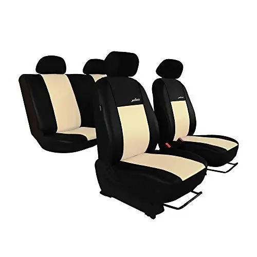 Produktbild: saferide | Maß Autositzbezüge Beige Set Komplettset 5-Sitze Sitzbezüge Sitzbezug Schonbezug Schonbezüge Autoschonbezug Autositzbezug Sitzauflagen Sitzschutz Gallante Premium