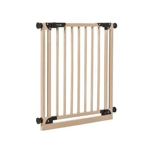 Produktbild: Safety 1st Essential Wooden Gate, Ausziehbares Schutzgitter, Klemmgitter für Treppen, Babygitter auch für Hunde Geeignet, 6 Monate - 2 Jahre, Wood Effect