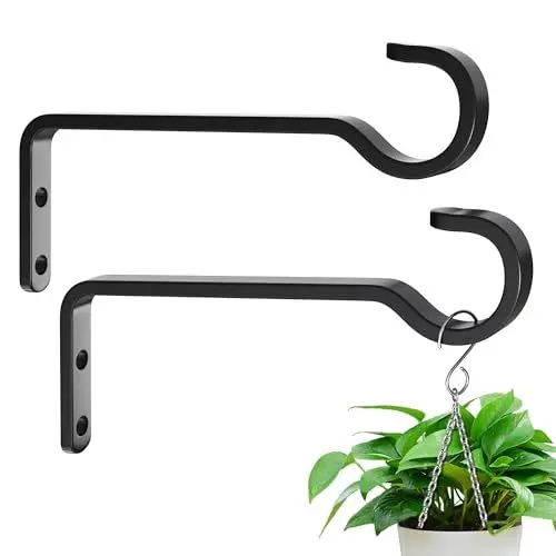 Produktbild: saffruff 2er-Pack 15.2cm wandhaken für blumenampel,Pflanzenhalterung Blumenampelhalter,Hängepflanzenhalter aus Eisen zum Aufhängen von Pflanzen im Freien, Pflanzenwandhaken, Laternenhaken