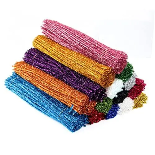 Produktbild: SAFIGLE 100st Stiele Chenille-stiele Pfeife Glänzende Pfeifenreiniger Glitzernde Pfeifenreiniger Halloween-pfeifenreiniger Weihnachtliche Chenille-stiele DIY Kind Drehstange Hase