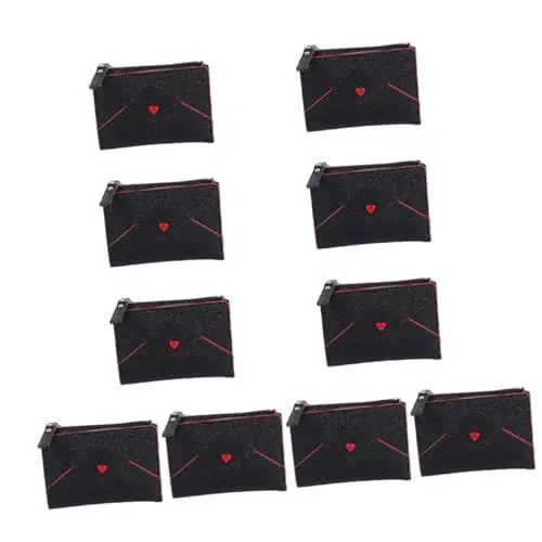 Produktbild: SAFIGLE 10 STK Geldbörse Card Wallet Men Karten Wallet Herz Beutel Kupplungen für Frauen Damenhandtasche Separates Platz-Wallet Brieftasche zur Aufbewahrung von Kleingeld Lagerung Mädchen