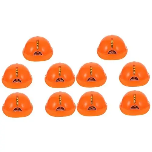Produktbild: SAFIGLE 10 Simulations Kinder Spielzeug Sicherheitshelm Kinder Partyhut Bauarbeiter Ingenieurhüte Spielzeug Konstruktionsneuheit Hut Kleinkindspielzeug für Jungen Cosplay-Outfits