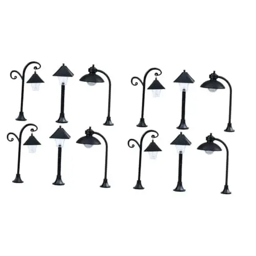 Produktbild: SAFIGLE 12 STK Modell Straßenlaterne Modelle von Straßenlaternen Mini-Figur lichterdeko lichtdeko Sand Tisch Straßenlaterne Dekor Lichtornamente für Mikrolandschaften