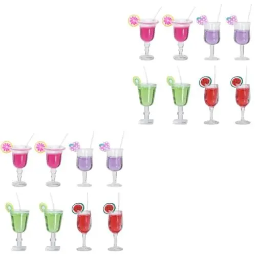 Produktbild: SAFIGLE 16 STK Fruchtcocktail Spielzeug Ornament Mini-Hausbedarf Puppenhauskelche Getränk Modelle Cocktailgläser Kunstharzdekor kleine Essensdekoration Miniatur schmücken Haushaltsprodukte