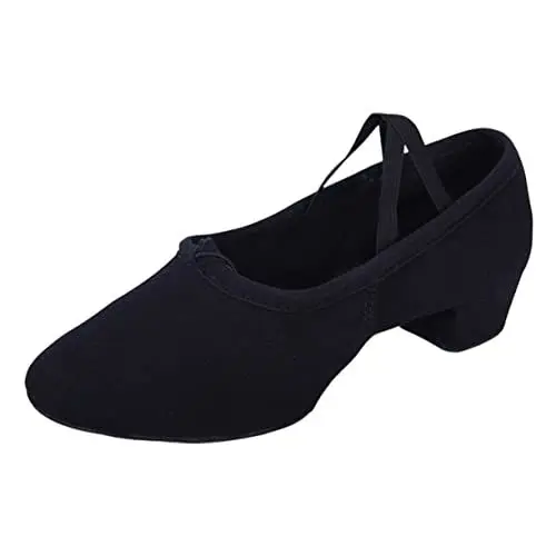 Produktbild: SAFIGLE 1 Paar Ballettschuhe Halbschuhe mit Absatz Yoga Schuhe balerinas balett Erwachsene yogaschuhe Damen Hausschuhe Damen-Tanzschuhe Yoga-Schuhe alleinige Tanzschuhe Sohle·· Leder Black