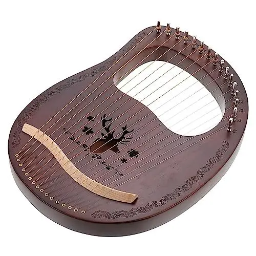 Produktbild: SAFIGLE 1satz Holz Leier Harfe Antike Stil Lyra Saiten Inkl Stimmgerät Saiten Und Anleitung Für Musikliebhaber Und Anfänger