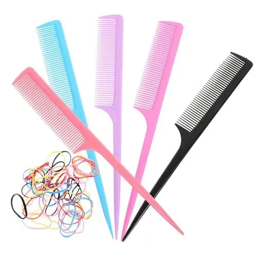Produktbild: SAFIGLE 1 Satz Gummiband-Haarring-Tipp-Tail-Kamm-Set entwirren Styling Frisierkämme Haarkämme zum Stylen haarkamm Haar -Parter -Kamm Salonkämme für Friseure Plastik Zufällige Farbe