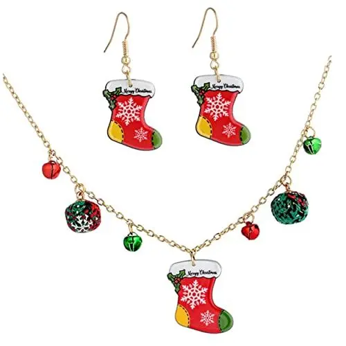 Produktbild: SAFIGLE 1 Satz Weihnachtsschmuck-Set weihnachts ohrringe christmas ohrringe weihnachts-ohrringe Damen Ohrringe Schmuckhalskette Weihnachtsohrschmuck Weihnachtssockenohrringe Legierung