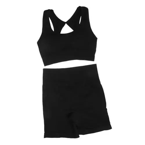 Produktbild: SAFIGLE Komplettes Trainingsset Für Damen Yogahosen Shorts Fitnessausrüstung Atmungsaktiver Trainingsanzug L/XL