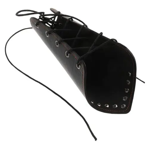 Produktbild: SAFIGLE 1 Stück Handschlaufe Wikinger Cosplay Handgelenkschutz Armband breite Armschiene lederarmband Handgelenkband für Radfahrer handgelenkstütze Armband zum Weben von Seilen Black
