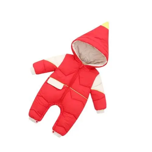 Produktbild: SAFIGLE 2-teiliger Jumpsuit – Warmer Und Stylischer Strampler Mit Reißverschluss Rot Gemütlich Für Kleinkinder Atmungsaktiv Und Bezaubernd