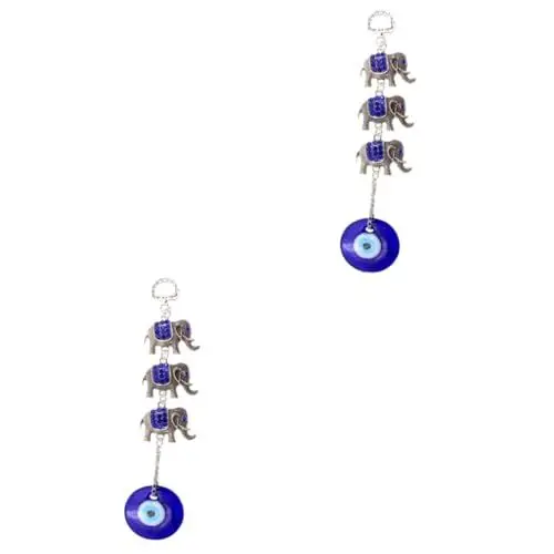 Produktbild: SAFIGLE 2St Anhänger des Teufelsauges reflektieren Negative Energieornamente Wandkunst des bösen Blicks wandverkleidung Wand polsterung hängende Verzierung des bösen Blicks Legierung Blue