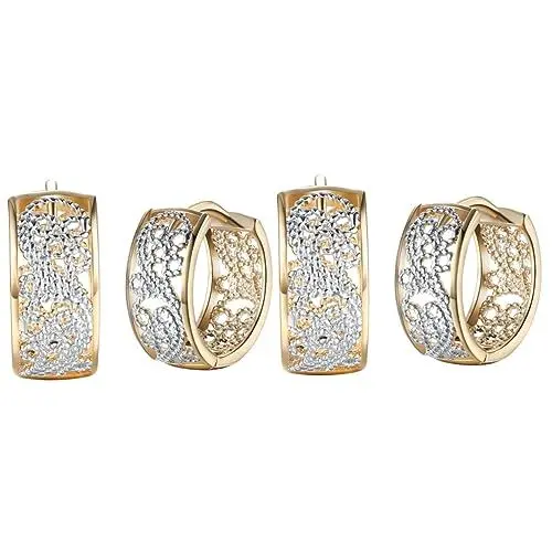 Produktbild: SAFIGLE 2St Frauen Ohrring Damen Ohrringe vergoldete Ohrringe Ohrstecker für Damen Ohrringe für Frauen Manschettenohrring frauenschmuck kolczyki damskie goldohrringe Mode-Ohrringe Golden