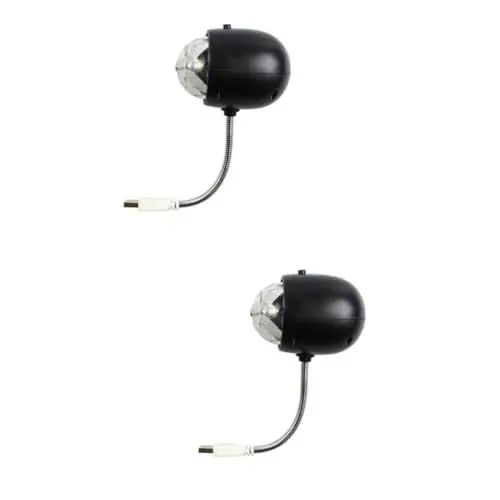 Produktbild: SAFIGLE 2 Stücke Bühne Lichter Nacht Licht 2 in 1 Mini Licht Tragbare Kristall Lampe Für Urlaub Party Schwarz
