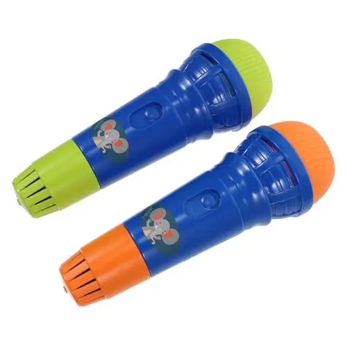 Produktbild: SAFIGLE 2St Simulationsmikrofon kinderspielzeug kinderinstrumente Ostertütenfüller -Spielzeug Star-Kleidung Kinderkoffer singendes Karaoke-Spielzeug Spielzeug Musik vorgeben