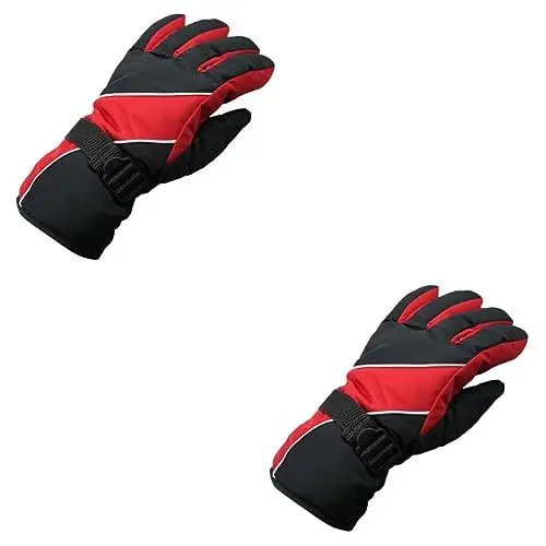 Produktbild: SAFIGLE 2St Winterhandschuhe für Herren Schneehandschuh Skihandschuhe Skiraum Baumwolle Snowtubing-Handschuhe der Schnee winterhandschuhe Herren rot