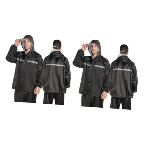 Produktbild: SAFIGLE 2 Sätze Grundmodell – Einlagige Einzelkrempe in Xxl-größe Regenmantel Für Erwachsene Regenjacken Für Damen Regenjacke Für Herren Regenmantel Für Männer Regen Anzug Pvc-kleber