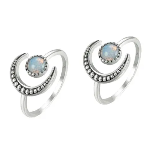 Produktbild: SAFIGLE 2 Stk Mond-sonne-ring Damenring Schmuck Mädchen Ringe Herrenringe Zubehör Für Fingerringe Ringe Aus Mondstein Ring Mit Mondmuster Modeschmuck Frauen Kupfer Handbuch Mann